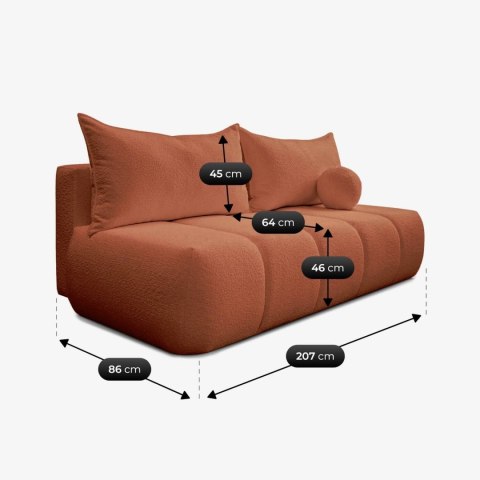 Sofa Rozkładana SARIA Ruda Boucle