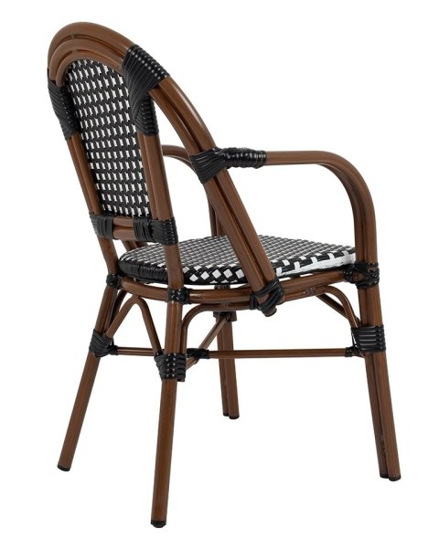 King Home Zestaw 2 krzeseł ogrodowych CAFE PARIS ARM brązowy rattan
