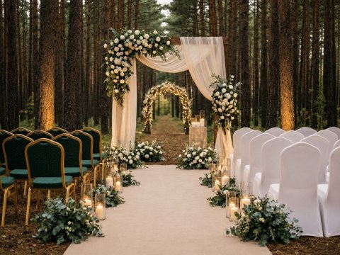 King Home Zestaw 4 krzeseł bankietowych HEKATE + 4 pokrowce WEDING