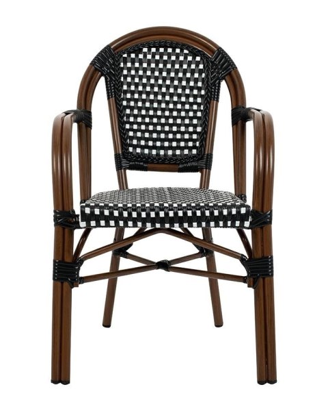 King Home Zestaw 4 krzeseł ogrodowych CAFE PARIS ARM brązowy rattan