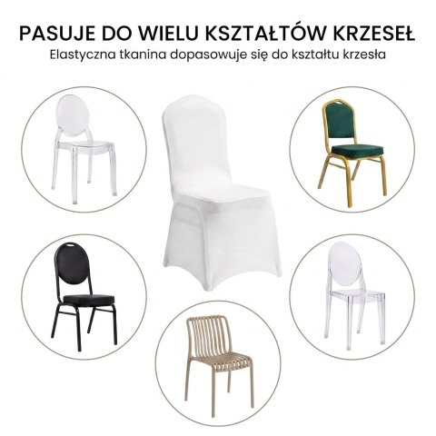King Home Zestaw 6 krzeseł bankietowych HERON + 6 pokrowców WEDING
