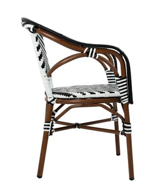 King Home Zestaw 6 krzeseł ogrodowych CAFE AZURE biały / czarny