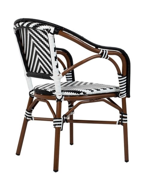 King Home Zestaw 6 krzeseł ogrodowych CAFE AZURE biały / czarny