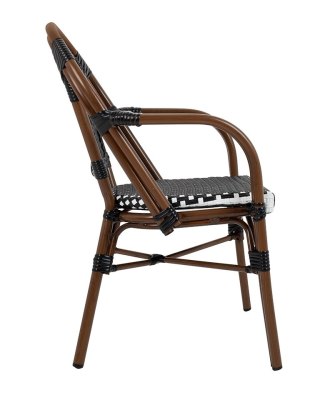 King Home Zestaw 6 krzeseł ogrodowych CAFE PARIS ARM brązowy rattan