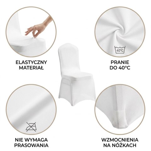 King Home Zestaw krzesło bankietowe ARES niebieske + pokrowiec WEDING biały