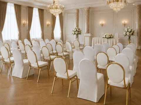 King Home Zestaw krzesło bankietowe HESTIA + pokrowiec WEDING