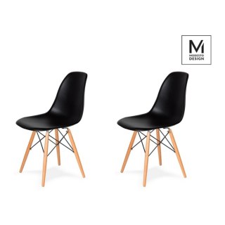 Modesto Design MODESTO zestaw 2 krzeseł DSW czarny - podstawa bukowa