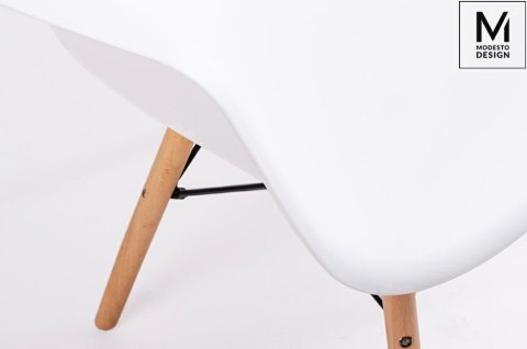 Modesto Design MODESTO zestaw 6 foteli DAW DSW biały - polipropylen, nogi bukowe