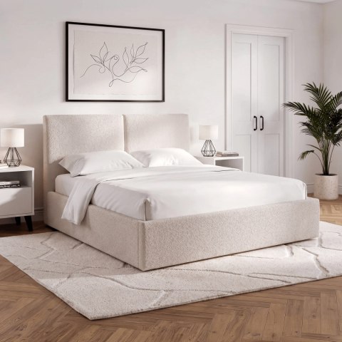 Łóżko 120x200 MARSYLIA z Pojemnikiem Kremowe Boucle