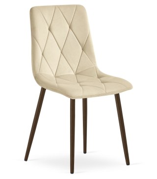 Krzesło LIBRA - aksamit beż jasny / nogi orzech x 4