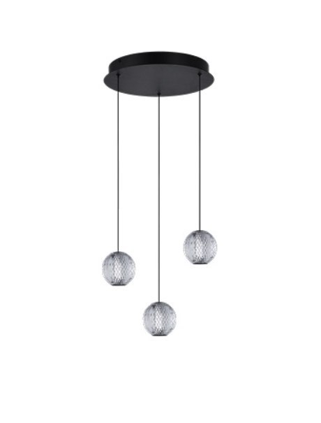 AZZARDO AZZARDO lampa wisząca EDEM 3 ROUND czarna