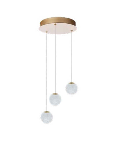 AZZARDO AZZARDO lampa wisząca EDEM 3 ROUND złota