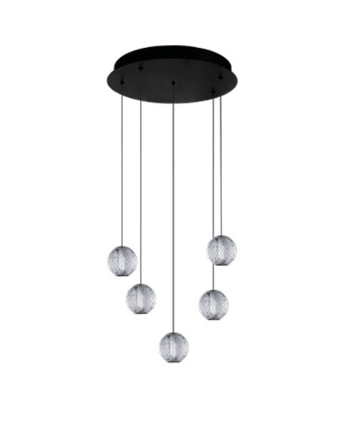 AZZARDO AZZARDO lampa wisząca EDEM 5 ROUND czarna