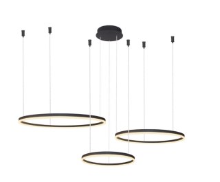AZZARDO AZZARDO lampa wisząca HALO 100+80+60 CCT DIMM z pilotem czarna