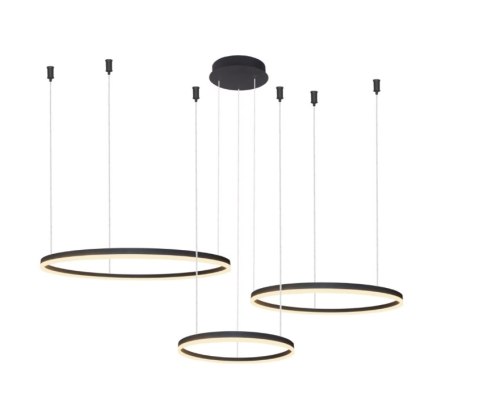 AZZARDO AZZARDO lampa wisząca HALO 100+80+60 CCT DIMM z pilotem czarna