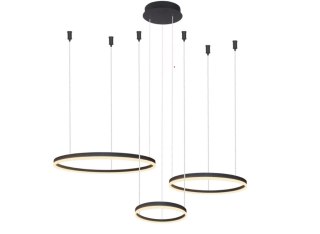 AZZARDO AZZARDO lampa wisząca HALO 80+60+40 CCT DIMM z pilotem czarna