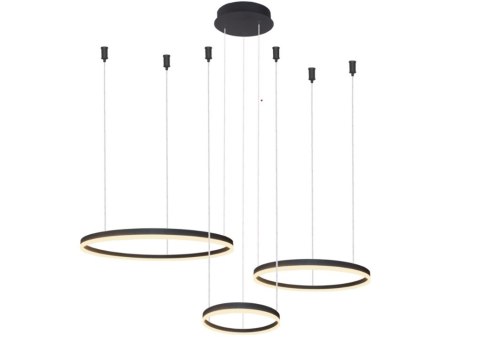 AZZARDO AZZARDO lampa wisząca HALO 80+60+40 CCT DIMM z pilotem czarna
