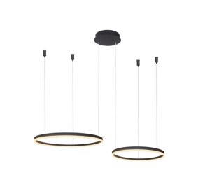 AZZARDO AZZARDO lampa wisząca HALO 80+60 CCT DIMM GO z pilotem czarna
