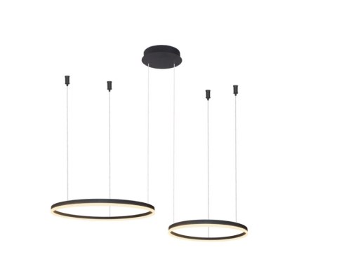 AZZARDO AZZARDO lampa wisząca HALO 80+60 CCT DIMM GO z pilotem czarna