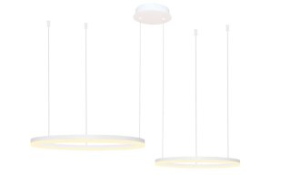 AZZARDO AZZARDO lampa wisząca HALO 80+60 CCT DIMM z pilotem biała