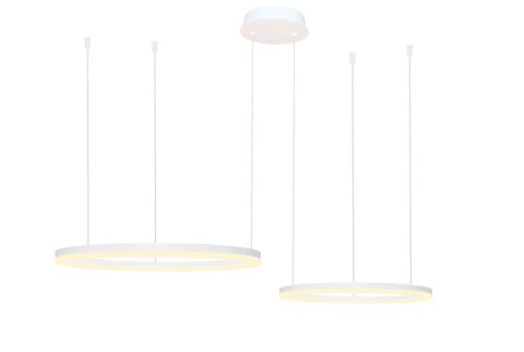 AZZARDO AZZARDO lampa wisząca HALO 80+60 CCT DIMM z pilotem biała