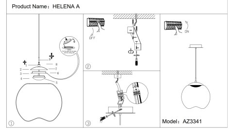 AZZARDO AZZARDO lampa wisząca HELENA A mosiądz