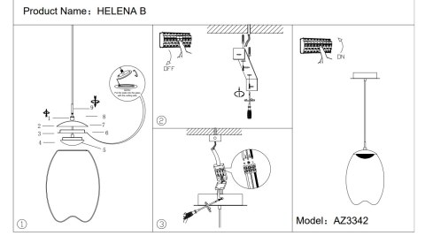 AZZARDO AZZARDO lampa wisząca HELENA B mosiądz