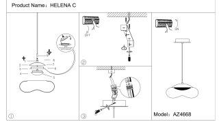 AZZARDO AZZARDO lampa wisząca HELENA C mosiądz