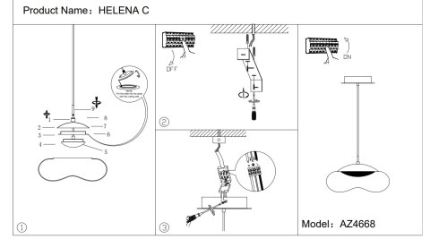 AZZARDO AZZARDO lampa wisząca HELENA C mosiądz