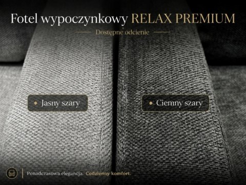 King Home Fotel wypoczynkowy rozkładany RELAX PREMIUM jasny szary