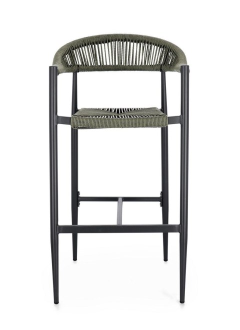 BIZZOTTO krzesło barowe ogrodowe JANDIA szare / zielone