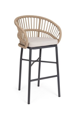 BIZZOTTO krzesło barowe ogrodowe ODIVELAS beżowe