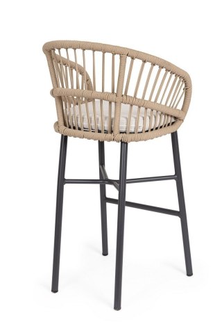 BIZZOTTO krzesło barowe ogrodowe ODIVELAS beżowe