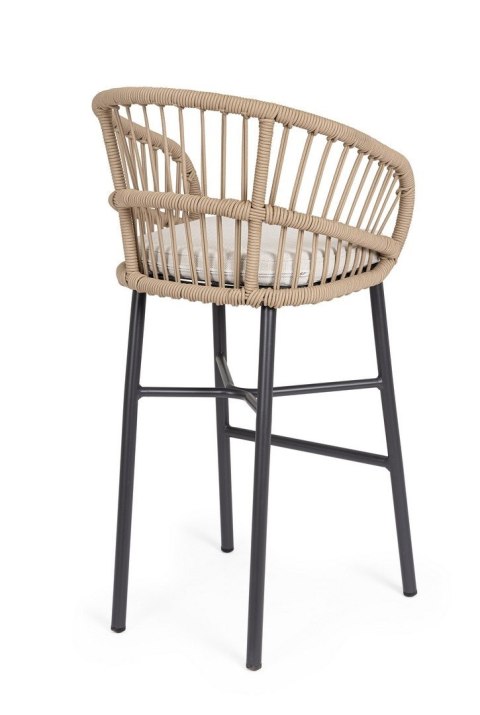 Bizzotto BIZZOTTO krzesło barowe ogrodowe ODIVELAS beżowe