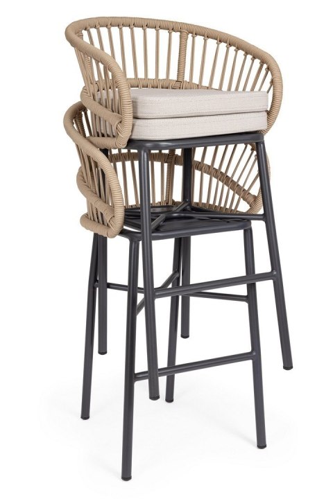 Bizzotto BIZZOTTO krzesło barowe ogrodowe ODIVELAS beżowe