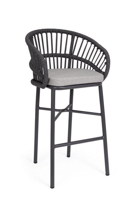 BIZZOTTO krzesło barowe ogrodowe ODIVELAS czarne