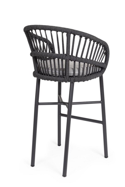 BIZZOTTO krzesło barowe ogrodowe ODIVELAS czarne
