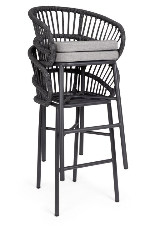 BIZZOTTO krzesło barowe ogrodowe ODIVELAS czarne