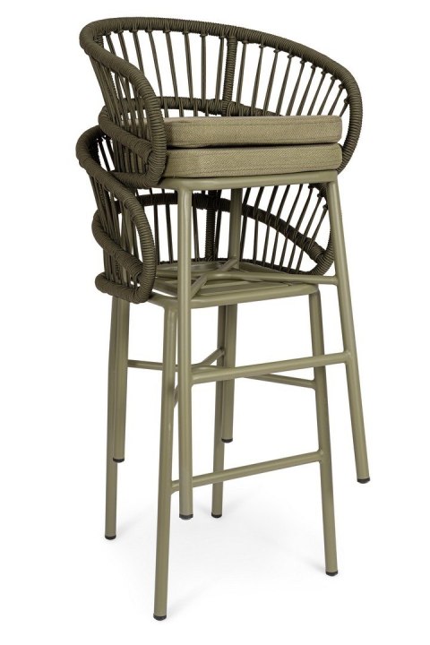 Bizzotto BIZZOTTO krzesło barowe ogrodowe ODIVELAS zielone