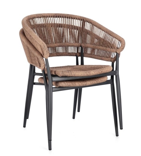 BIZZOTTO krzesło ogrodowe ALGAIDA brązowe