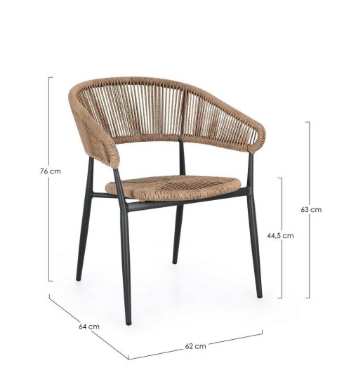 BIZZOTTO krzesło ogrodowe ALGAIDA brązowe
