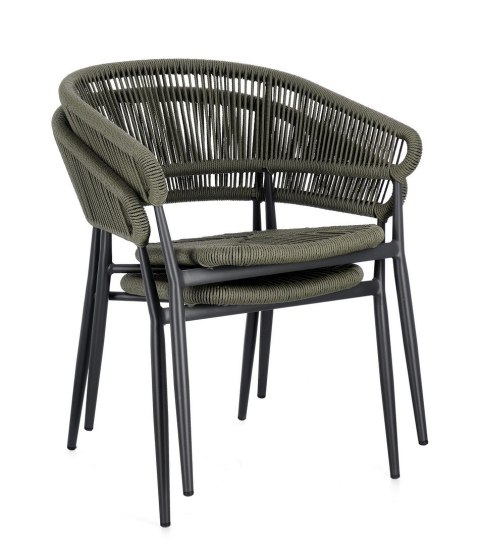 BIZZOTTO krzesło ogrodowe ALGAIDA zielone