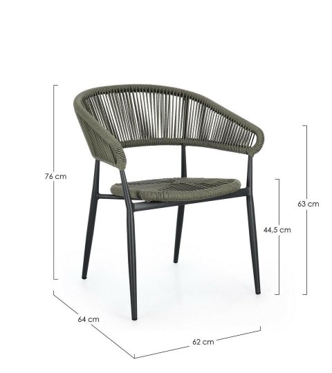 BIZZOTTO krzesło ogrodowe ALGAIDA zielone