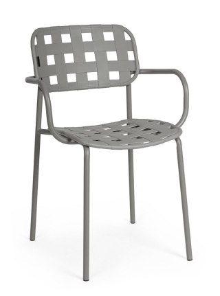 BIZZOTTO krzesło ogrodowe CLOVER ARM szare