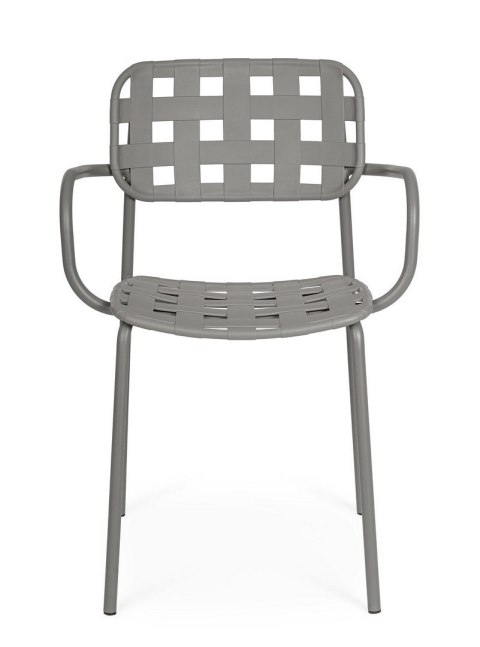 BIZZOTTO krzesło ogrodowe CLOVER ARM szare