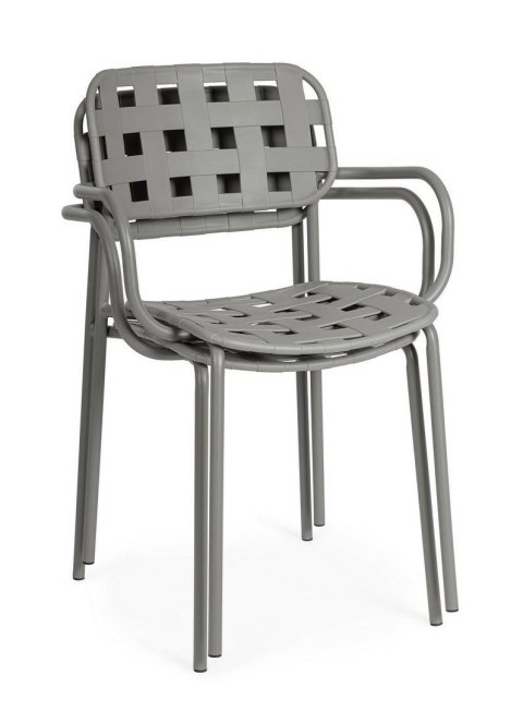 BIZZOTTO krzesło ogrodowe CLOVER ARM szare