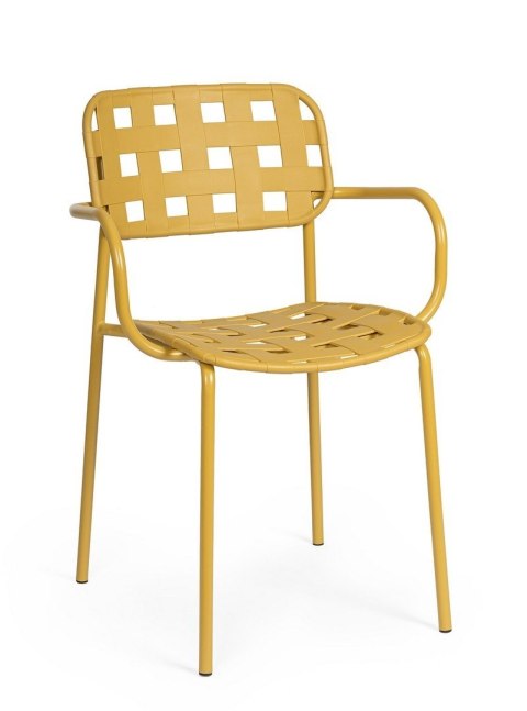 BIZZOTTO krzesło ogrodowe CLOVER ARM żółte