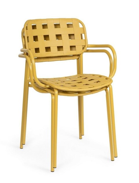 BIZZOTTO krzesło ogrodowe CLOVER ARM żółte