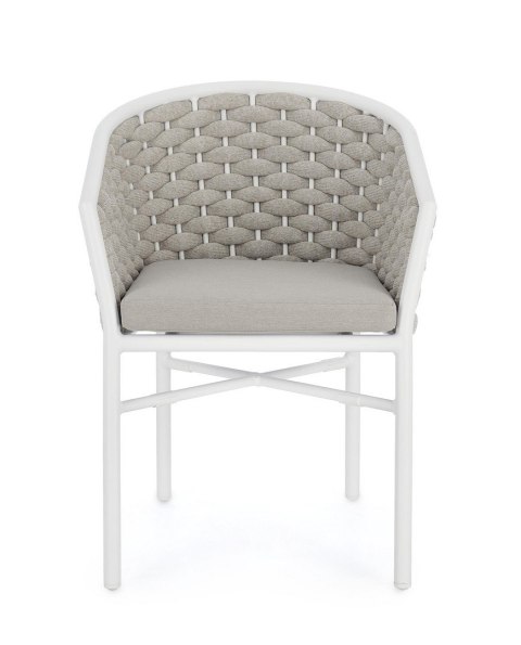 BIZZOTTO krzesło ogrodowe MARGALIDA białe / szare