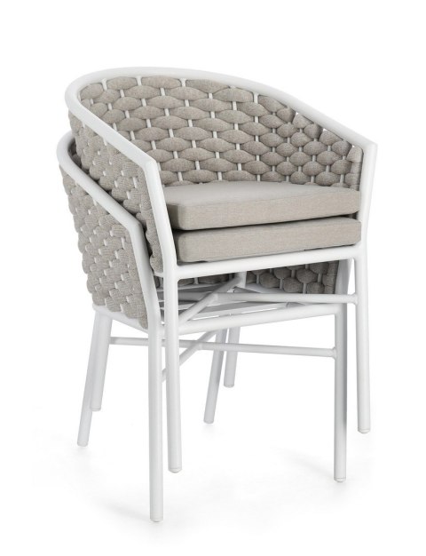 BIZZOTTO krzesło ogrodowe MARGALIDA białe / szare
